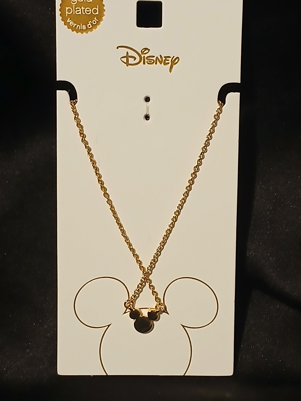 Disney Gold Tone Mickey Mouse Pendant Necklace